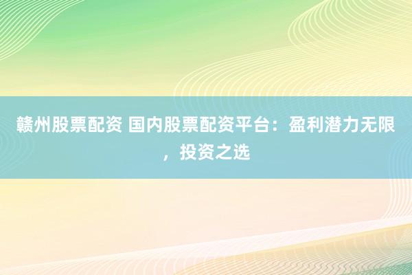 赣州股票配资 国内股票配资平台：盈利潜力无限，投资之选