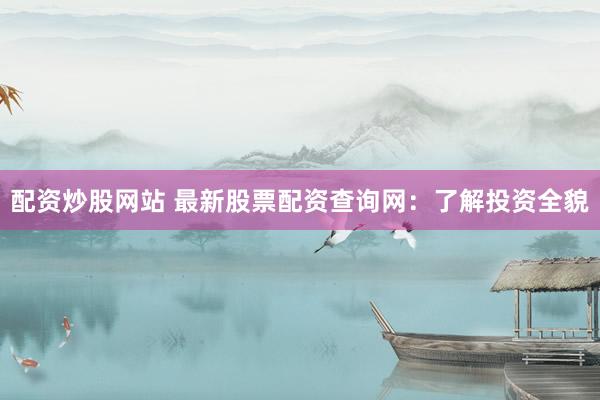 配资炒股网站 最新股票配资查询网：了解投资全貌
